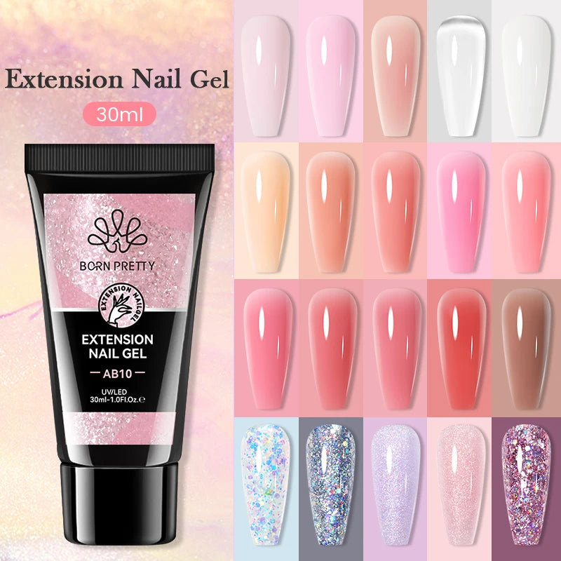 BORN PRETTY Acrylic Gel For Nail Extension Milky White Quick Building Soak Off UV Extend Gel Nail Art Gel Semi-Permanent Varnish