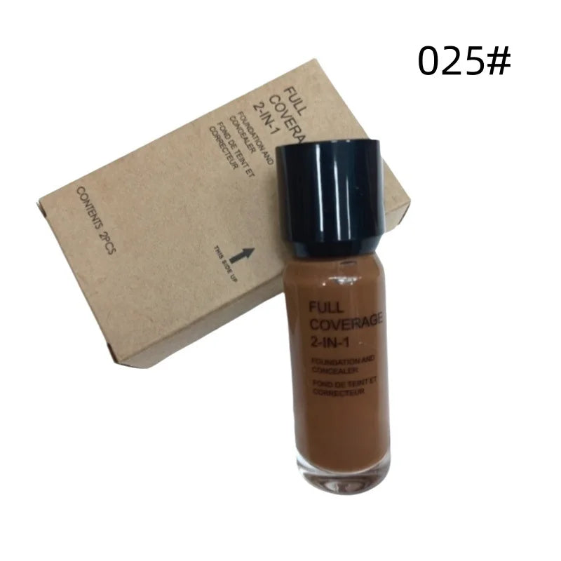 Base e corretivo 2 em 1 Deep Flesh Color Liquid Foundation Glass Hidratante e nutritivo Face Primer Base de maquiagem