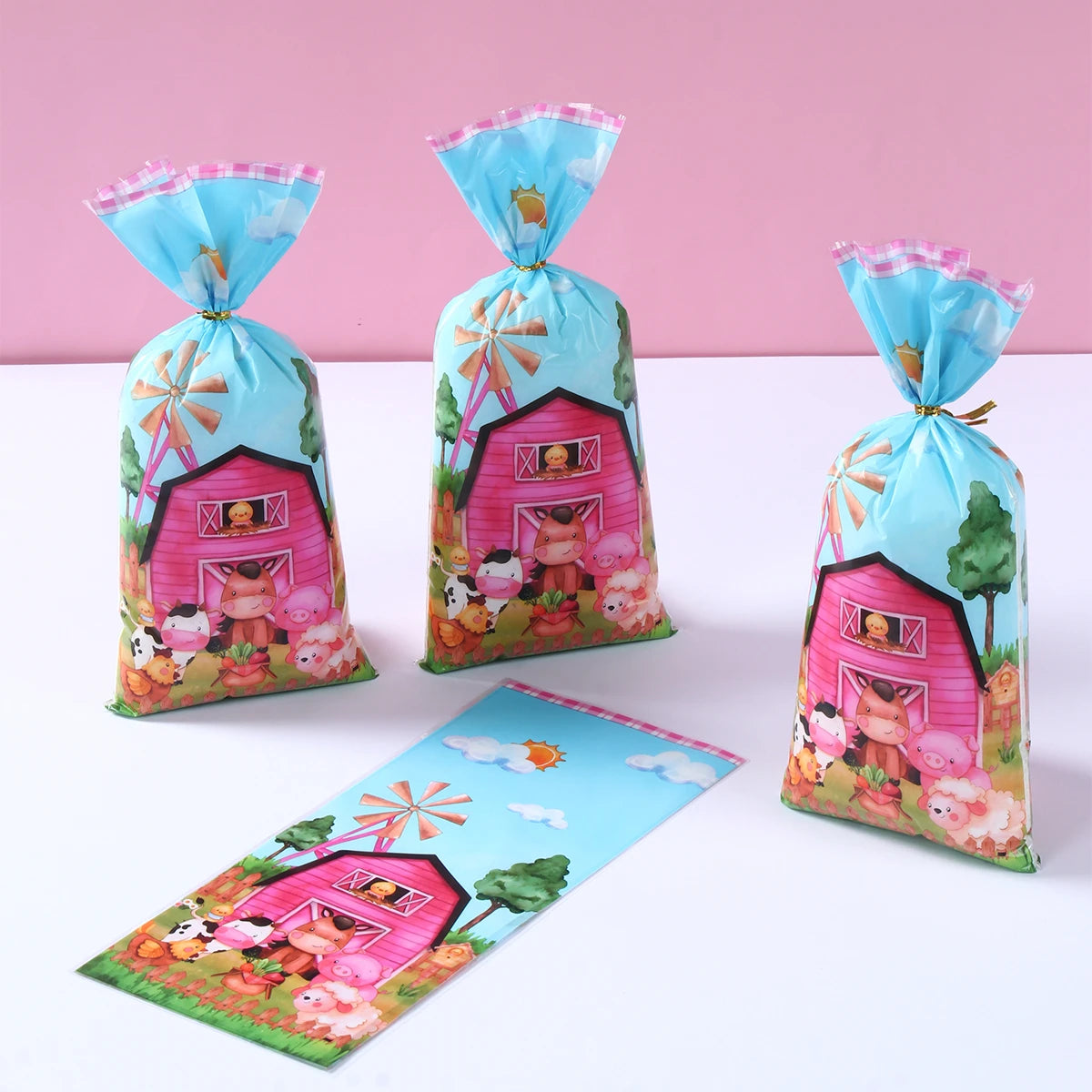 25/50pcs Farm Animal Candy Bags Gift Packing Bags Farm Birthday Party Decor Kid Baby Shower Gift Bag for Guest Party Supplies