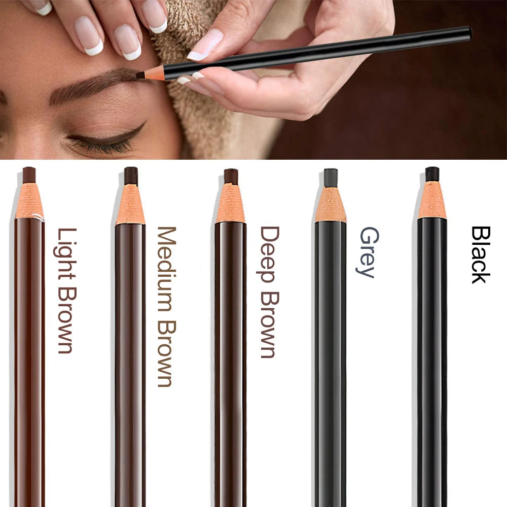 5pcs Eeyebrow Pencil Tattoo Microblading Eyebrow Enhancers Waterproof Permanent Makeup Eye Brow Pen Marker Art Tint Cosmetic