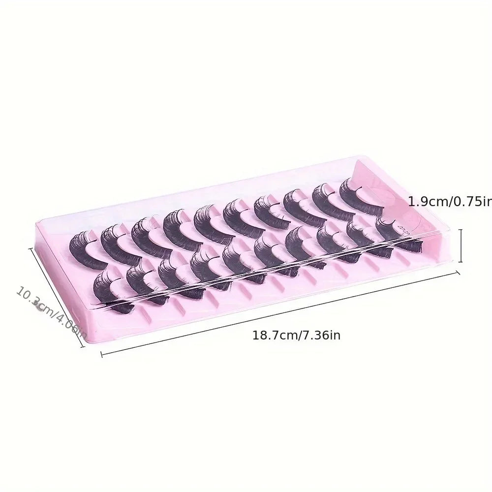 10 Pairs Russian Strip Lashes DD Curl Lashes 3D False Lashes Russian Extensions