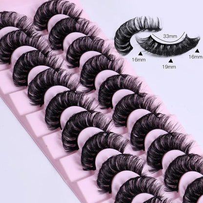 10 Pairs Russian Strip Lashes DD Curl Lashes 3D False Lashes Russian Extensions