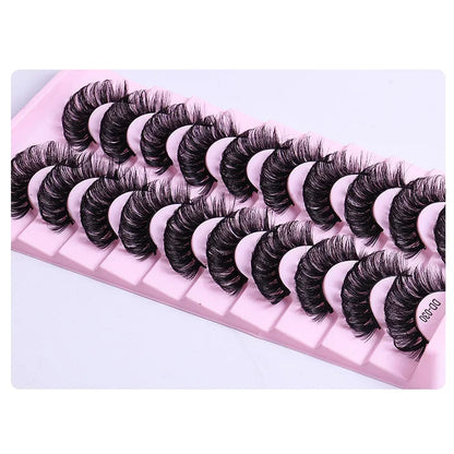 10 Pairs Russian Strip Lashes DD Curl Lashes 3D False Lashes Russian Extensions