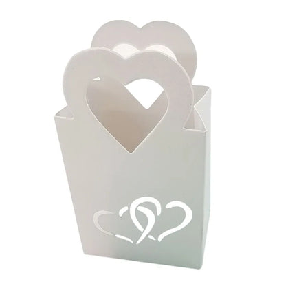 50/100PCS Portable Love Paper Bags Gift Box for Guests Kids Wedding Birthday Christmas Favor Present Packaging Bag Party Decor