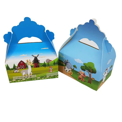 24/48PCS Farm Animals Cow Candy Bag Jungle Safar Wedding Birthday Favor Chocolate Treat Box Baby Shower Party Gift Pakcing Decor