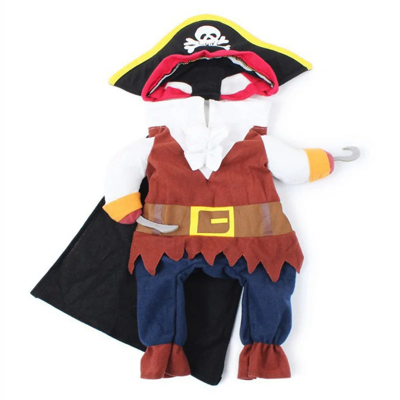 Dog Cosplay Pirate Clothes Funny Halloween Pet Costume For Small Medium Dogs Cat Creative Novelty Puppy Kitten Pug Jacket Coat