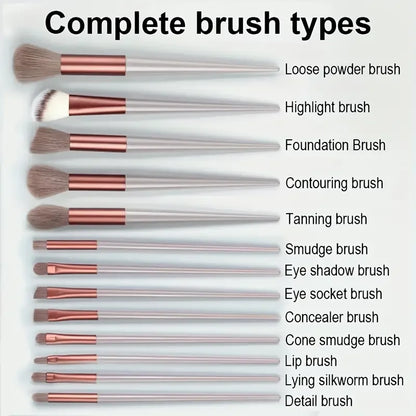 NEW13PCS Makeup Brush Set Eye Shadow Highlighter Concealer Brush Blush Loose Powder Brush Blending Soft Fluffy Women Beauty Tool