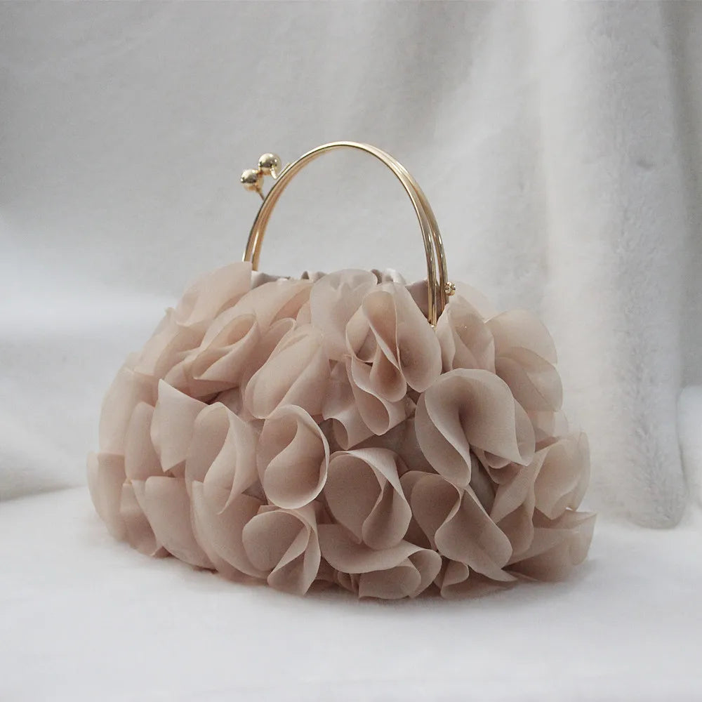 Luxury Satin Floral Bride Party Evening Bag Women Wedding Purses and Handbags Small