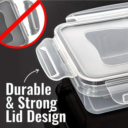 12 Piece Food Storage Containers Set with Easy Snap Lids (12 Lids + 12 Containers) - Airtight Plastic Containers for Pantry