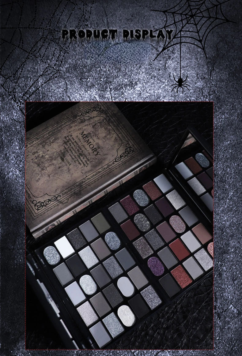 Dark Gothic Eye Shadow Palette Pearlescent Matte Fine Sparkle Strobes Punk Profound Three-dimensional Eye Shadow Makeup Cosmetic