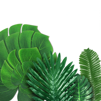 10PCS Tropical Palm Leaves Summer Monstera Artificial Silk Turtle Leaves for Home Hawaiian Luau Beach Wedding Party Decor