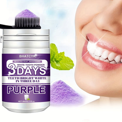 1pc Vibrant Purple Teeth Whitening Powder - Gentle Daily Tooth Polisher for Deep Cleaning, Plaque Removal