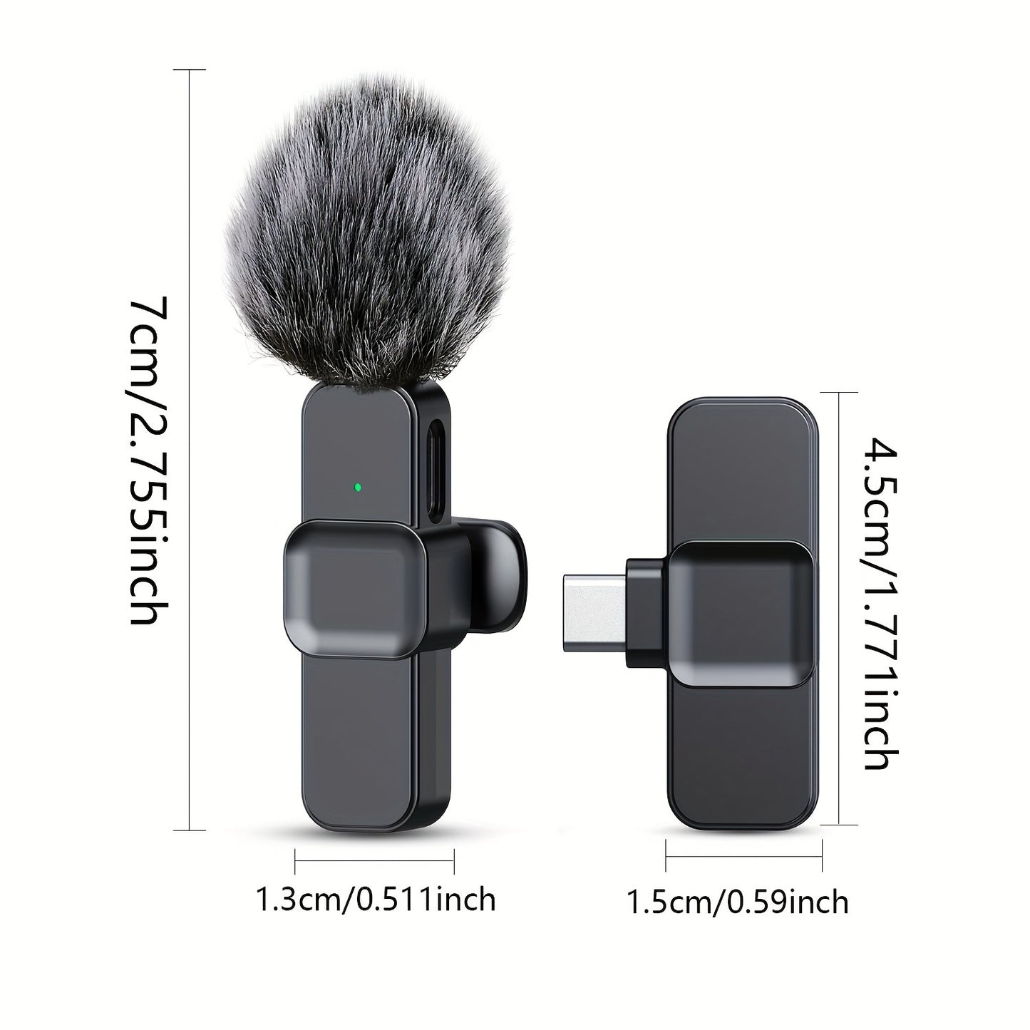 SNZIYAG Wireless Lavalier Microphone - USB-C, One-Click Recording for Live Streaming, Gaming, Vlogging & Interviews