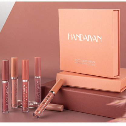 handaiyan 6Pcs Matte Liquid Lipstick Makeup Set, plant squalane Matte Not Fade Waterproof Lip Gloss